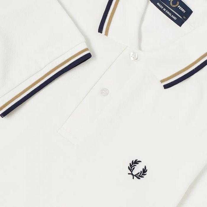 Fred Perry Reissues Original Twin Tipped Polo Soft White Caramel Navy