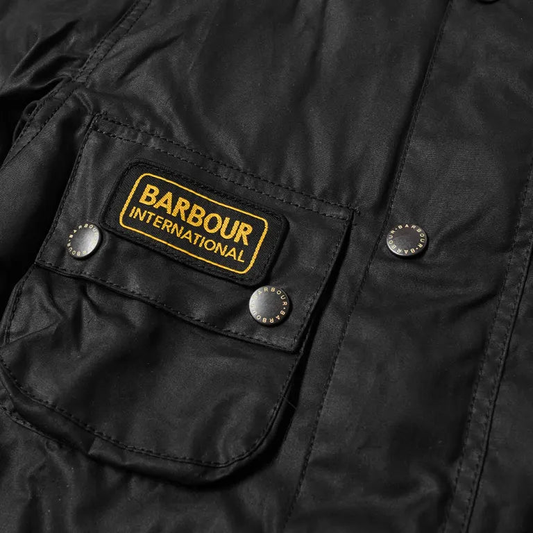 Barbour International Slim International Wax Jacket Black