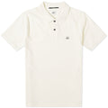 C.P. Company Stretch Pique Slim Fit Logo Polo Gauze White