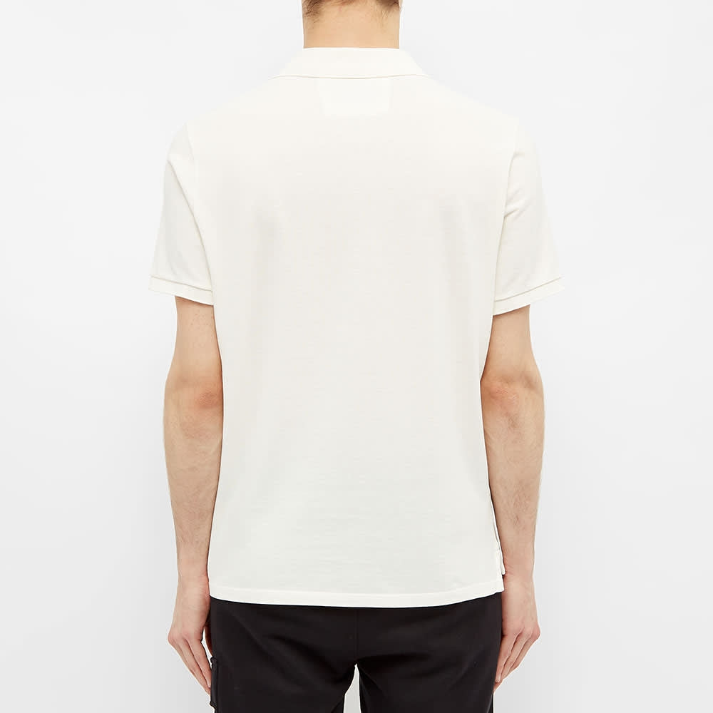 C.P. Company Stretch Pique Slim Fit Logo Polo Gauze White