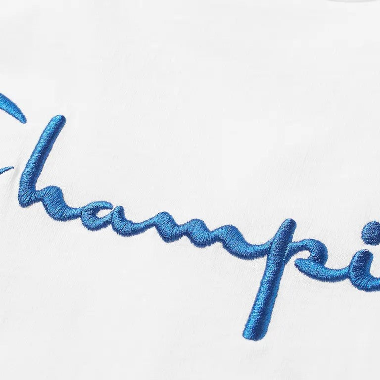 Champion Reverse Weave Rear Script Logo T-Shirt White