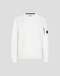 C.P. Company Diagonal Raised Fleece Crew Neck Sweatshirt Gauze White