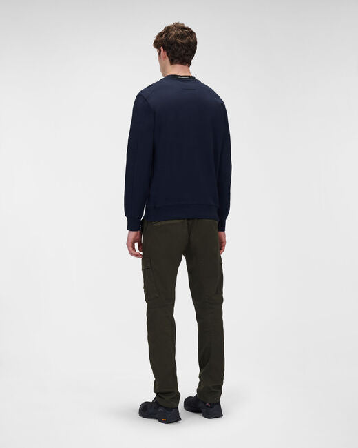C.P. Company Diagonal Raised Fleece Crew Neck Sweatshirt Total Eclipse Blue