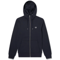 Fred Perry Hooded Zip Through Sweatshirt Navy
