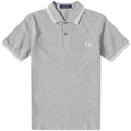 Fred Perry Slim Fit Twin Tipped Polo Steel Marl / White / White