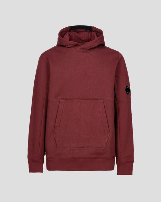 C.P. Company Diagonal Raised Fleece Pullover Hoodie Port Royal Red