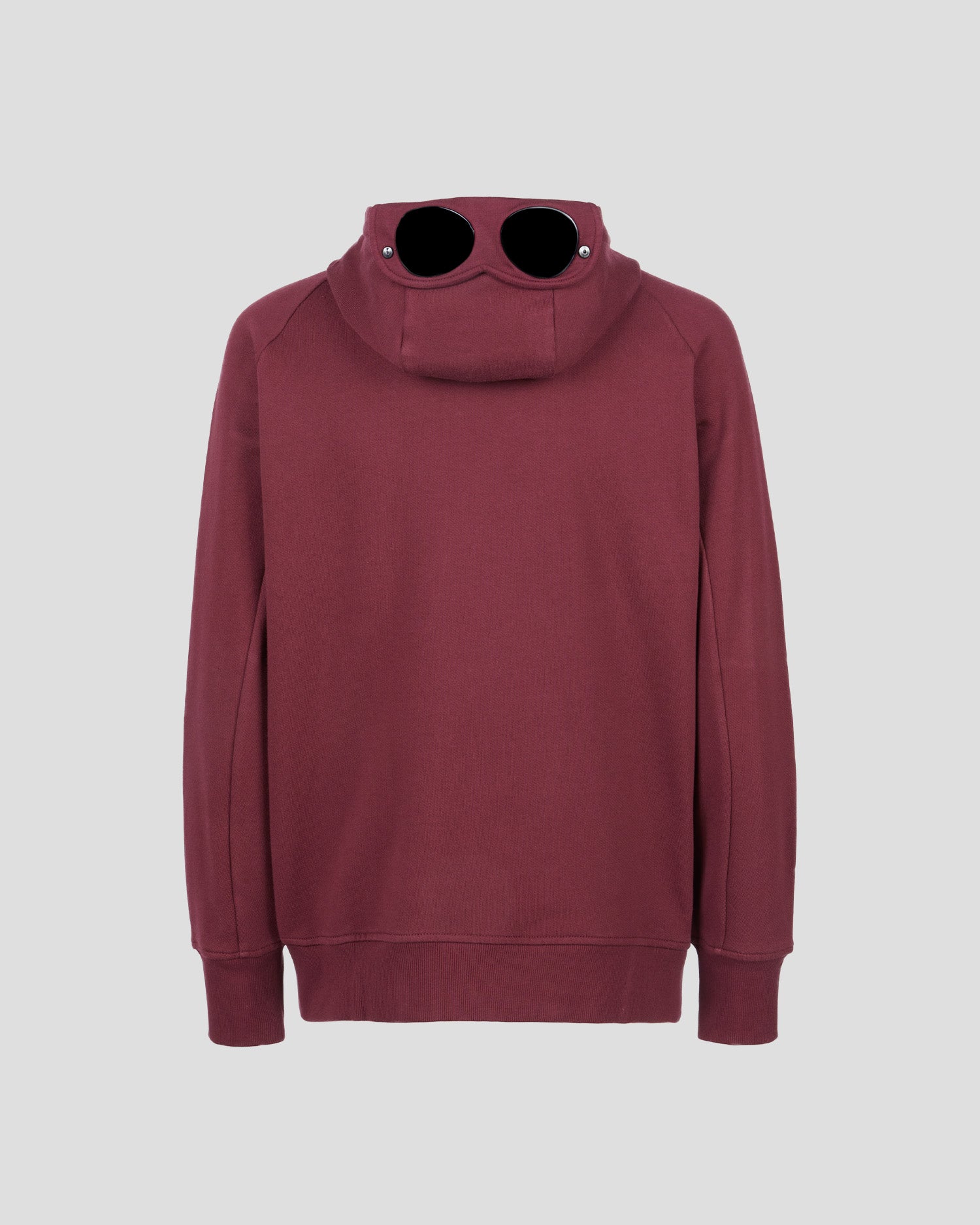 C.P. Company Diagonal Raised Fleece Goggle Hoodie Port Royal Red