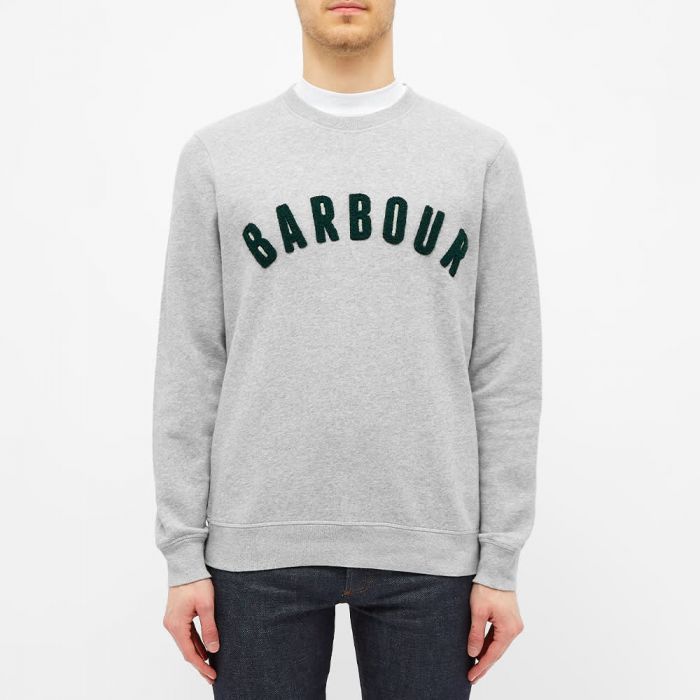 Barbour Prep Logo Crew Sweatshirt Grey Marl