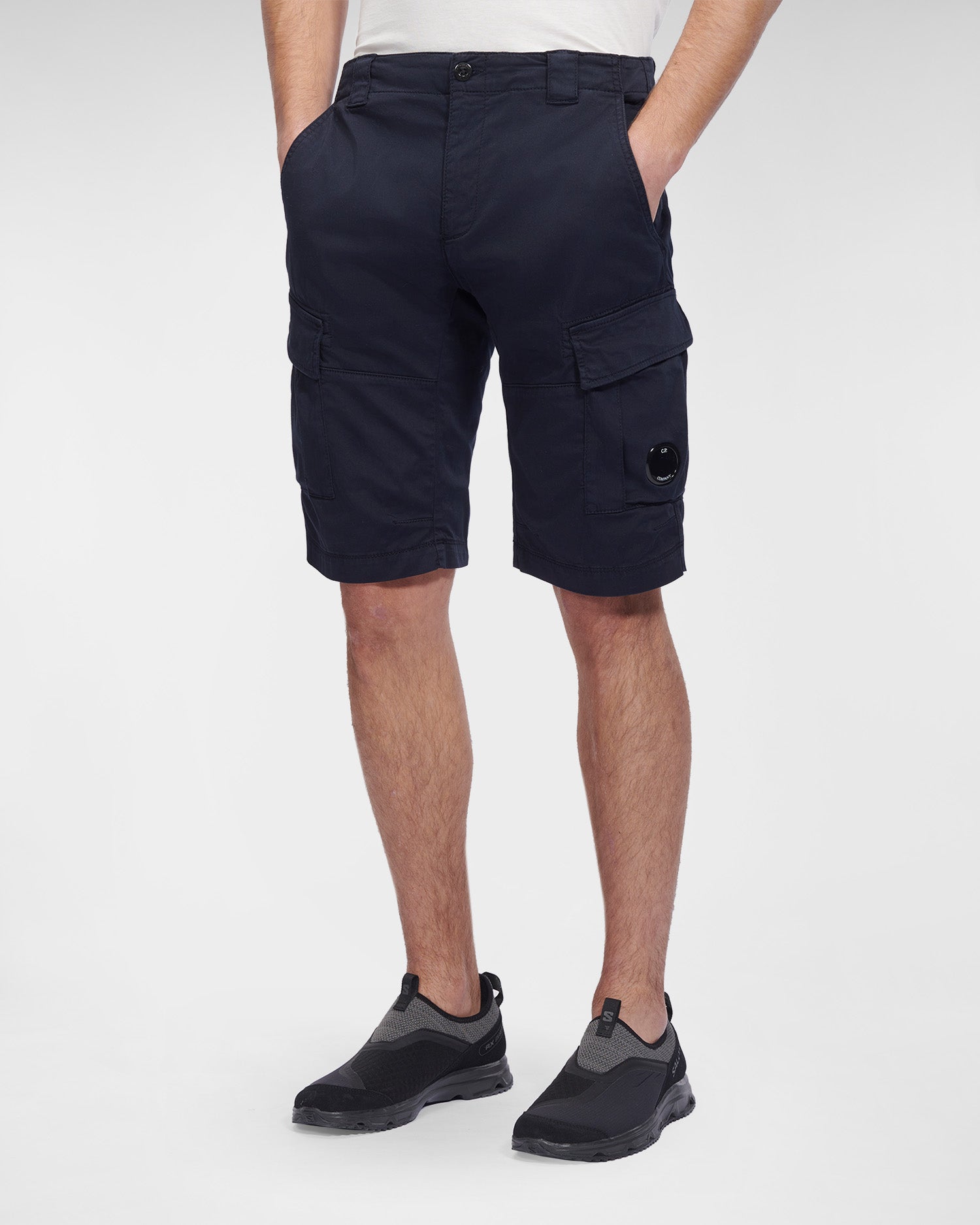 C.P. Company Stretch Sateen Cargo Shorts Total Eclipse Blue