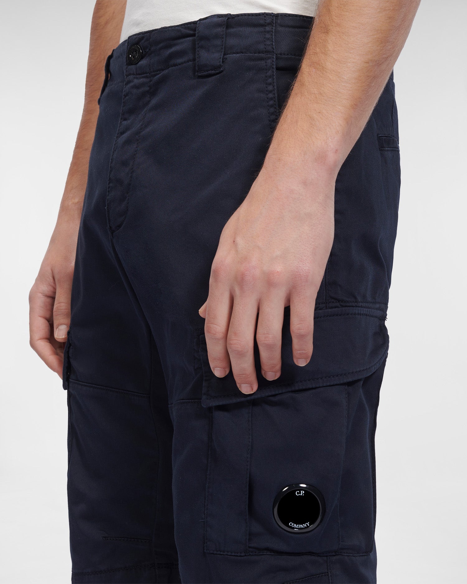 C.P. Company Stretch Sateen Cargo Shorts Total Eclipse Blue