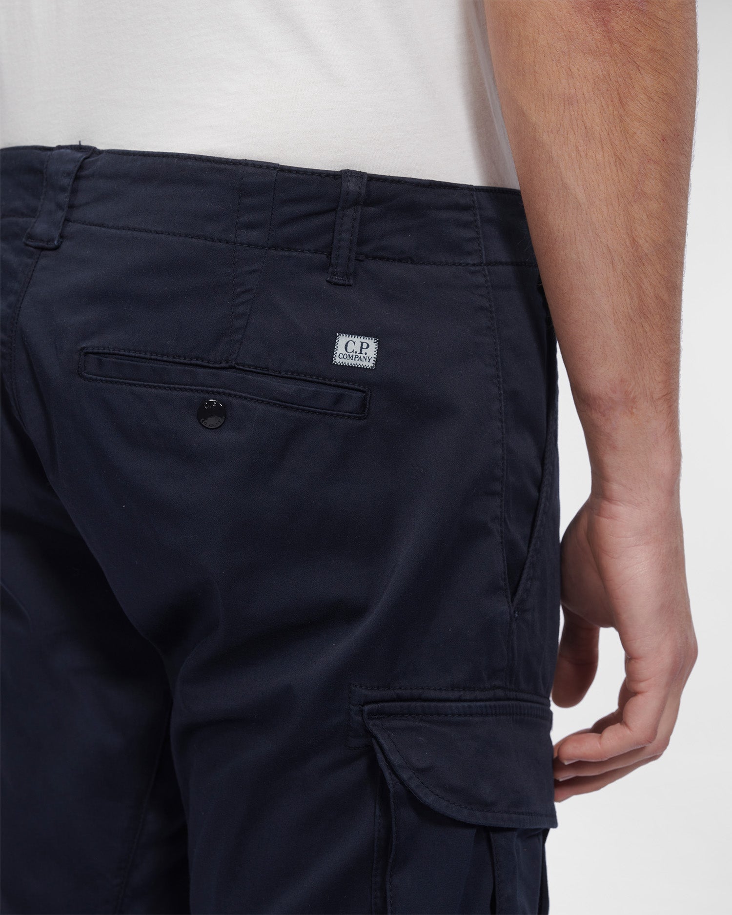 C.P. Company Stretch Sateen Cargo Shorts Total Eclipse Blue