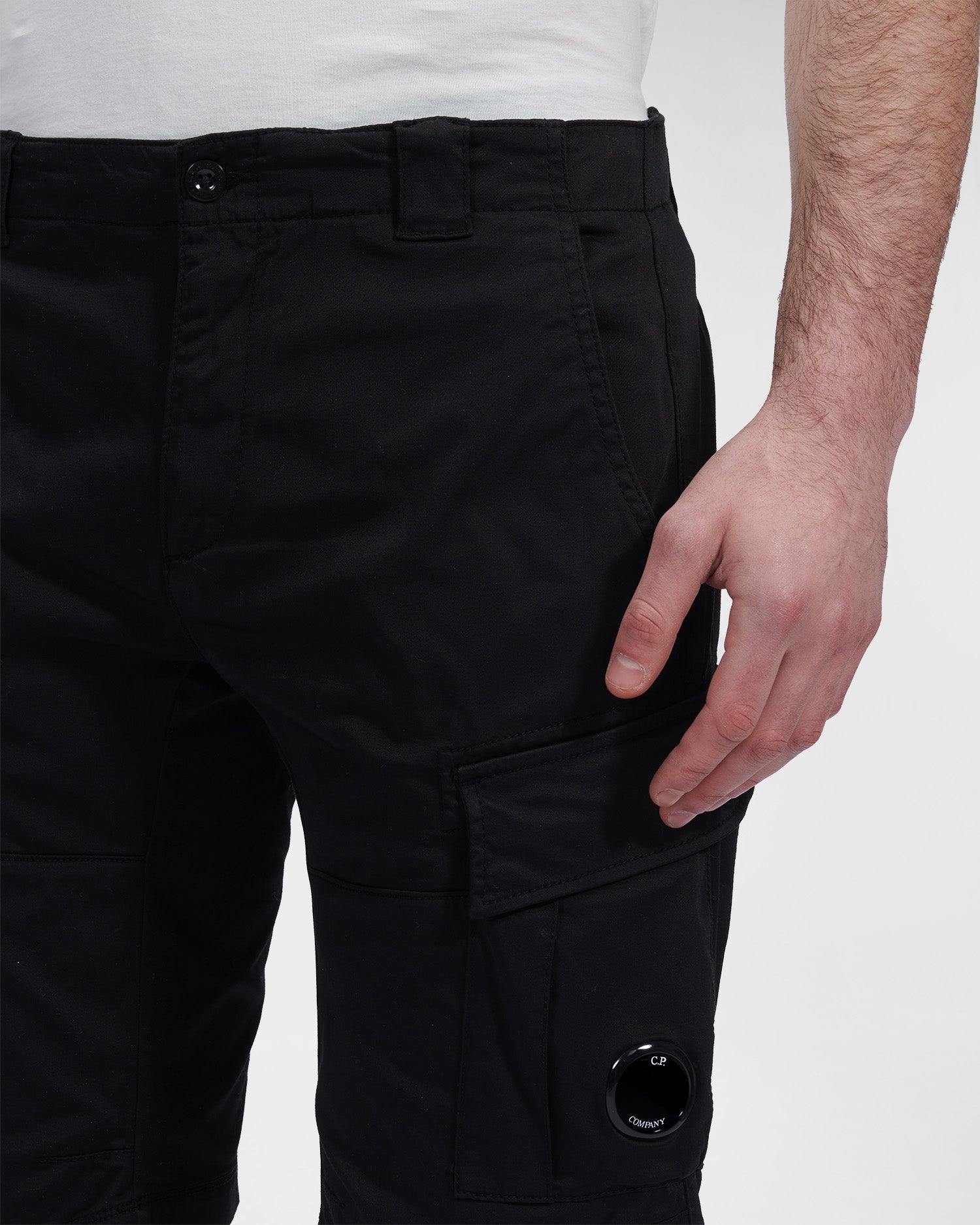 C.P. Company Stretch Sateen Cargo Shorts Black
