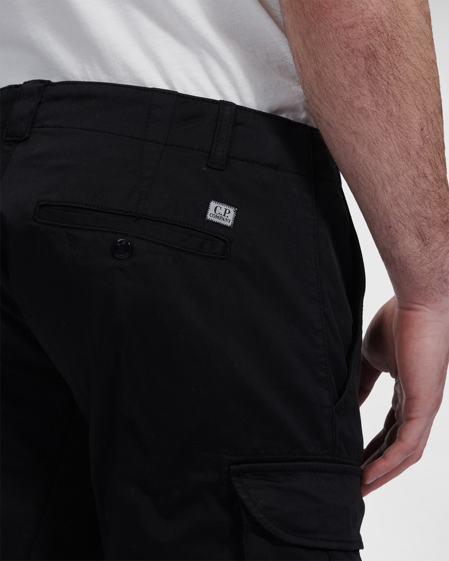 C.P. Company Stretch Sateen Cargo Shorts Black