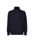 C.P. Company Diagonal Raised Fleece Stand Collar Sweatshirt Total Eclipse Blue