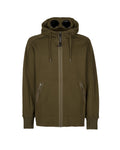 C.P. Company Diagonal Raised Fleece Goggle Hoodie Ivy Green