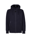 C.P. Company Diagonal Raised Fleece Goggle Hoodie Total Eclipse Blue
