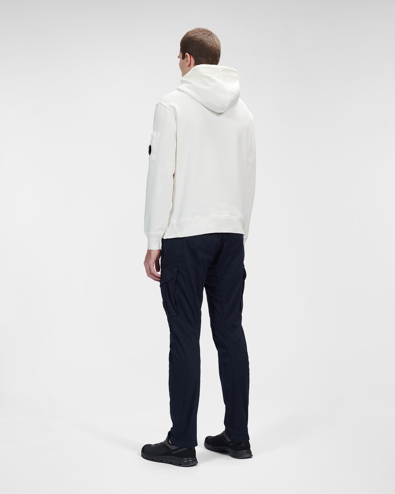 C.P. Company Cotton Fleece Hoodie Gauze White