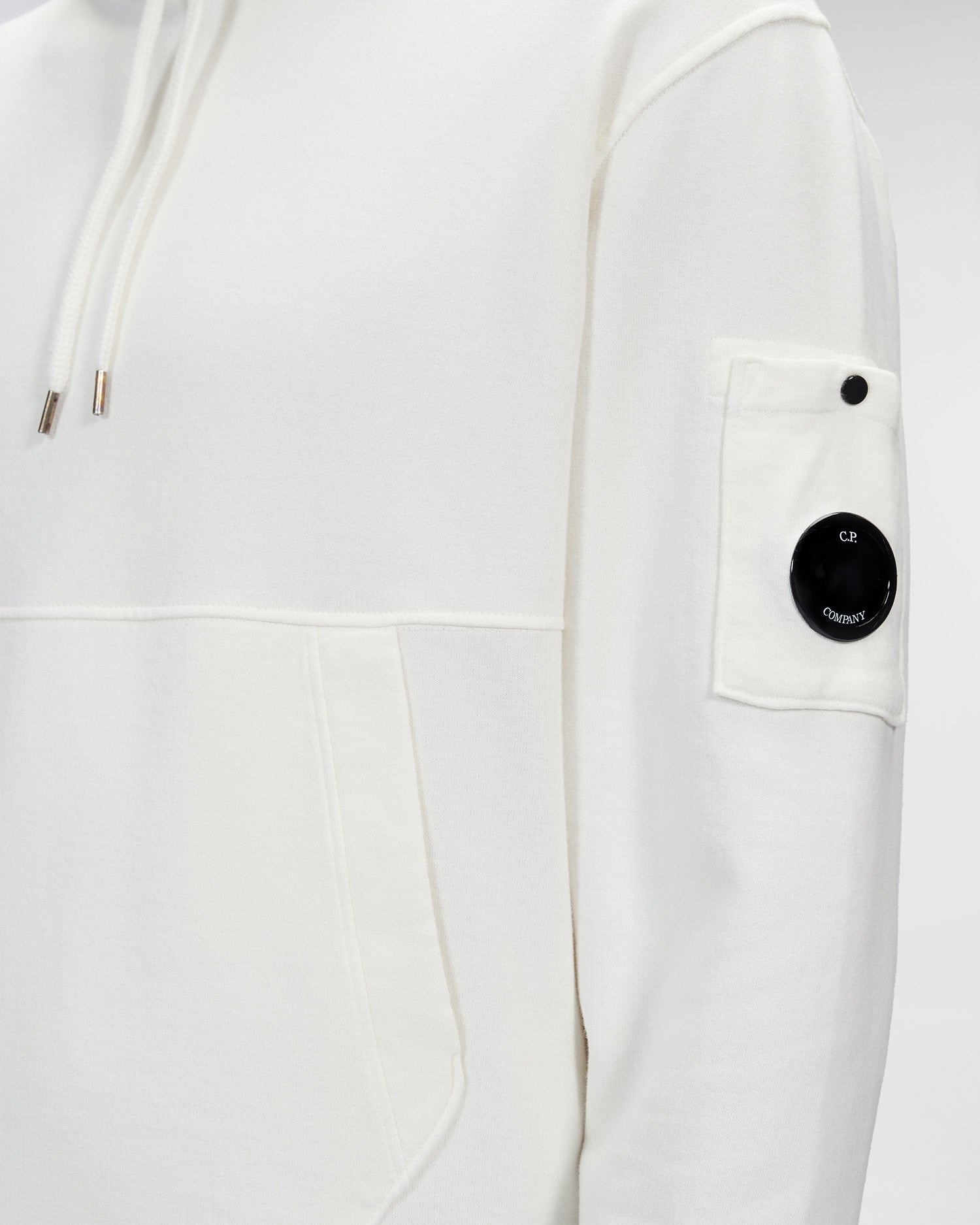 C.P. Company Cotton Fleece Hoodie Gauze White