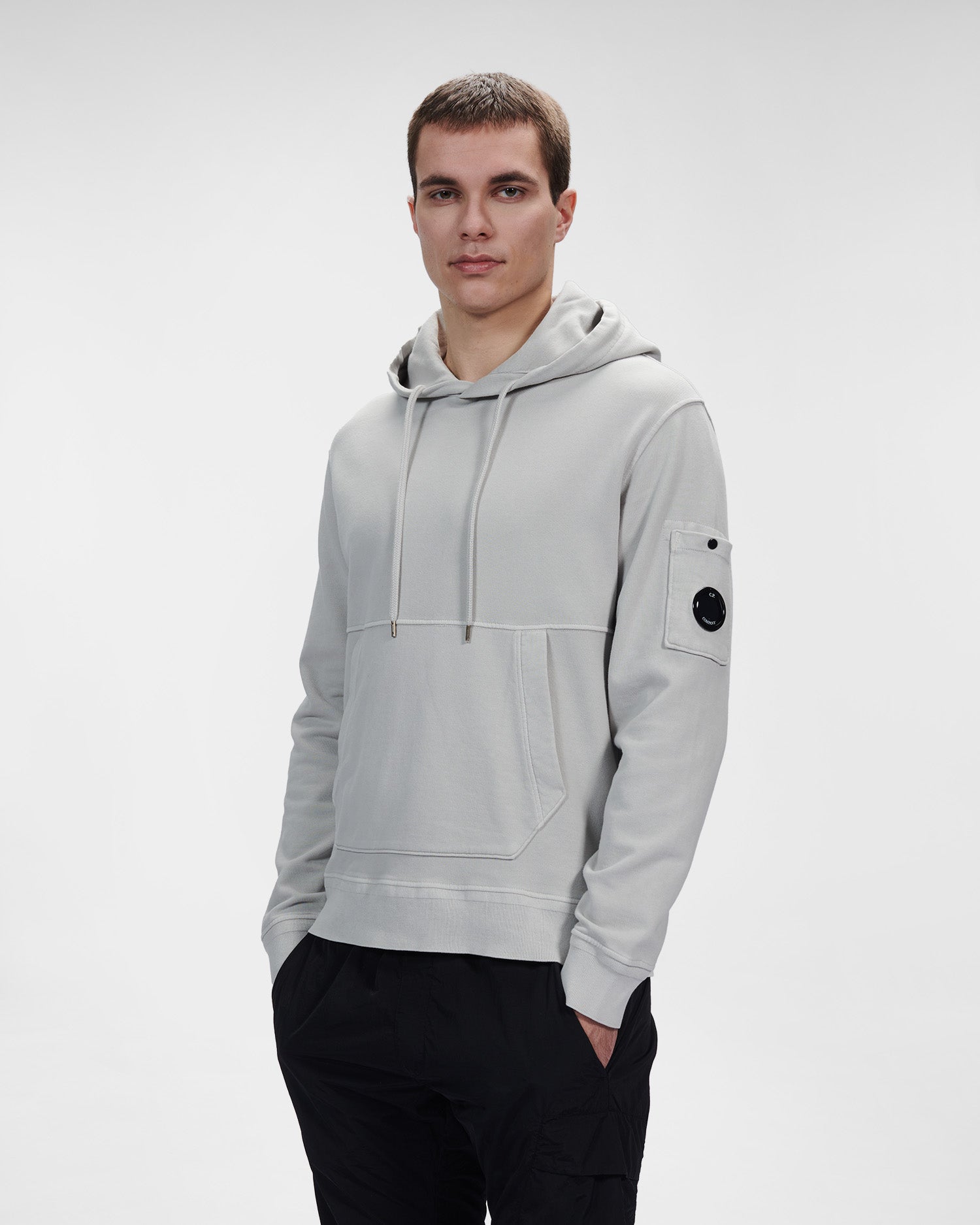 C.P. Company Cotton Fleece Hoodie Flint Grey
