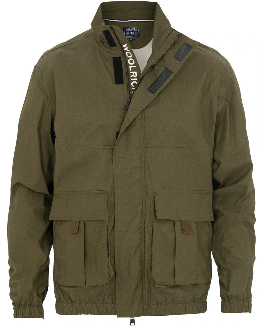 Woolrich Papery Popeline Track Jacket Dark Green