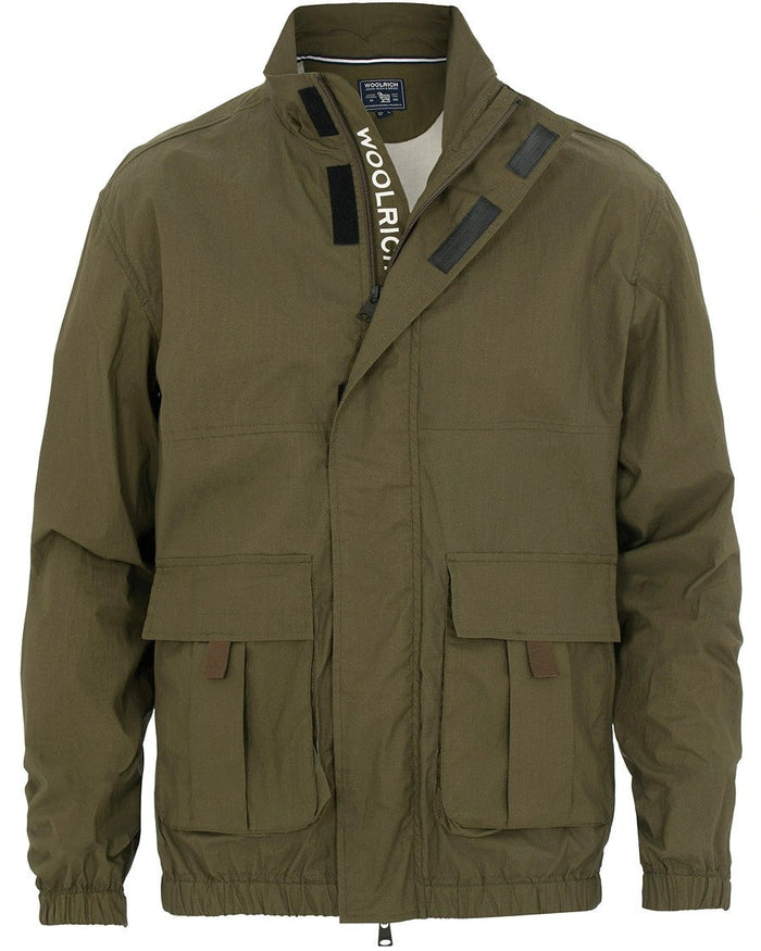 Woolrich Papery Popeline Track Jacket Dark Green