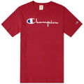 Champion Reverse Weave Script Logo T-Shirt Red