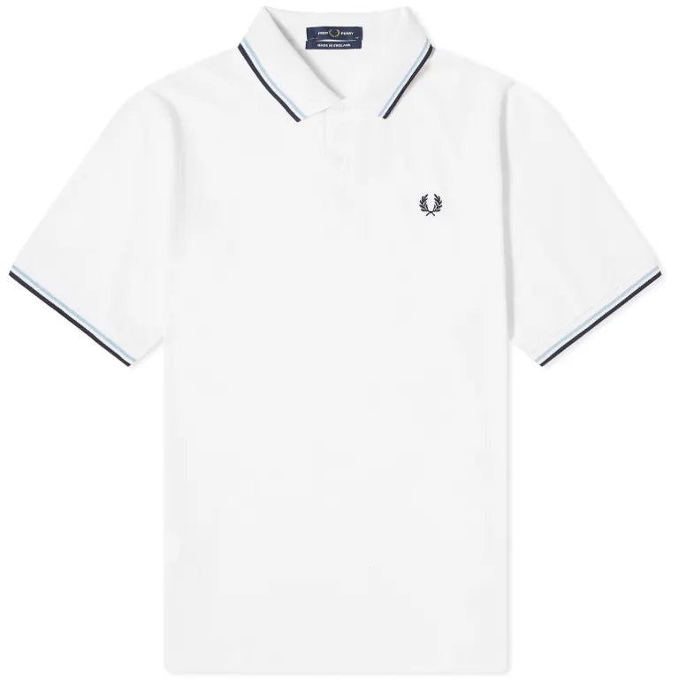 Fred Perry Reissues Original Twin Tipped Polo White Ice Navy