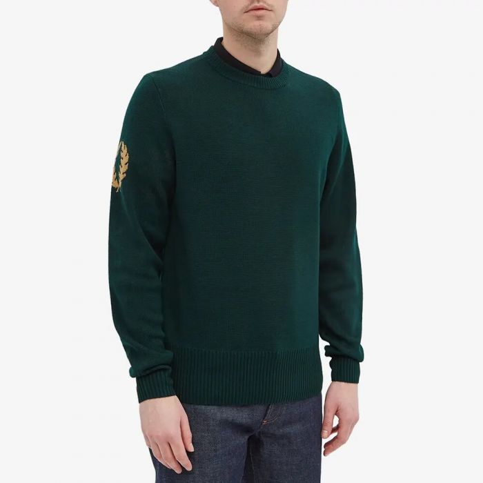 Fred Perry Reissues Laurel Wreath Crew Sweat Tartan Green