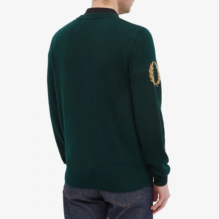 Fred Perry Reissues Laurel Wreath Crew Sweat Tartan Green