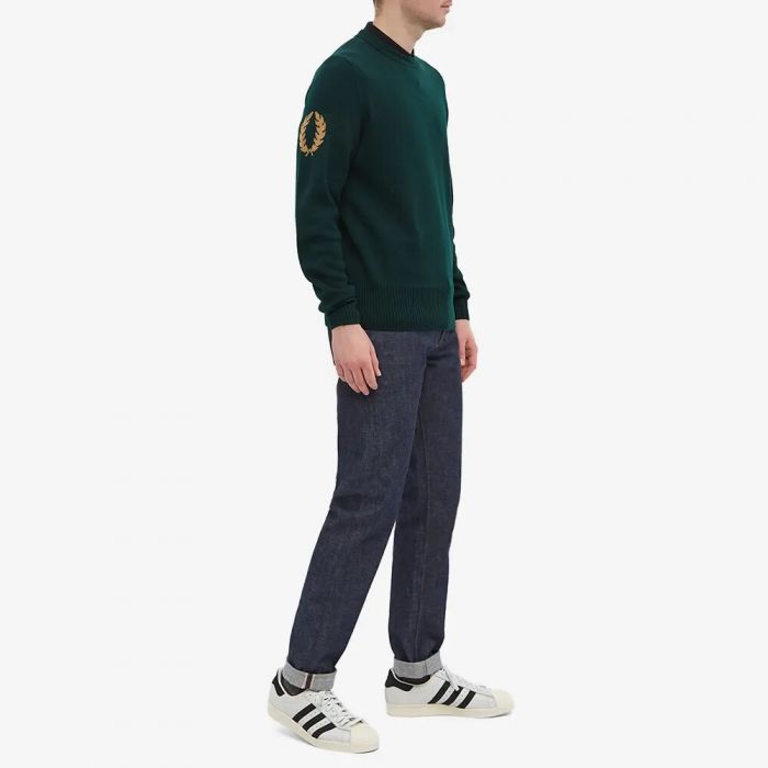 Fred Perry Reissues Laurel Wreath Crew Sweat Tartan Green