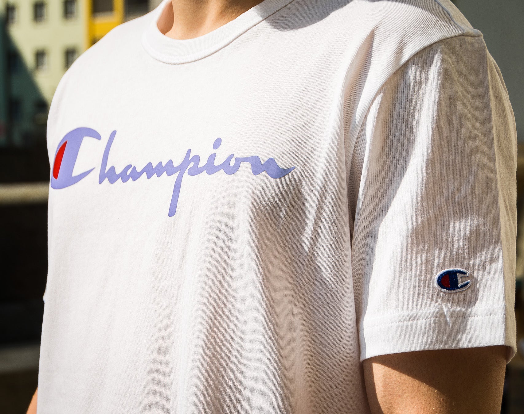 Champion Reverse Weave T-Shirt UV Color Change White