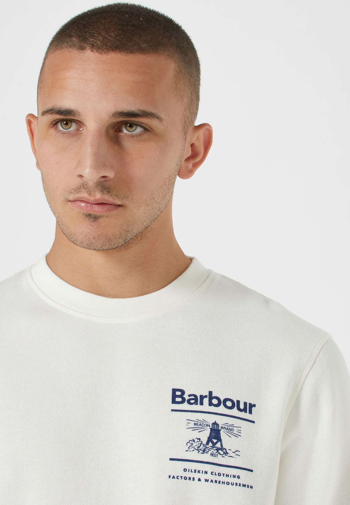 Barbour Reed Crew Sweatshirt Ecru