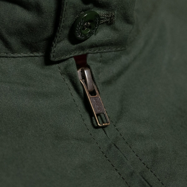 Fred Perry Made In England Waxed Harrington Jacket Night Green