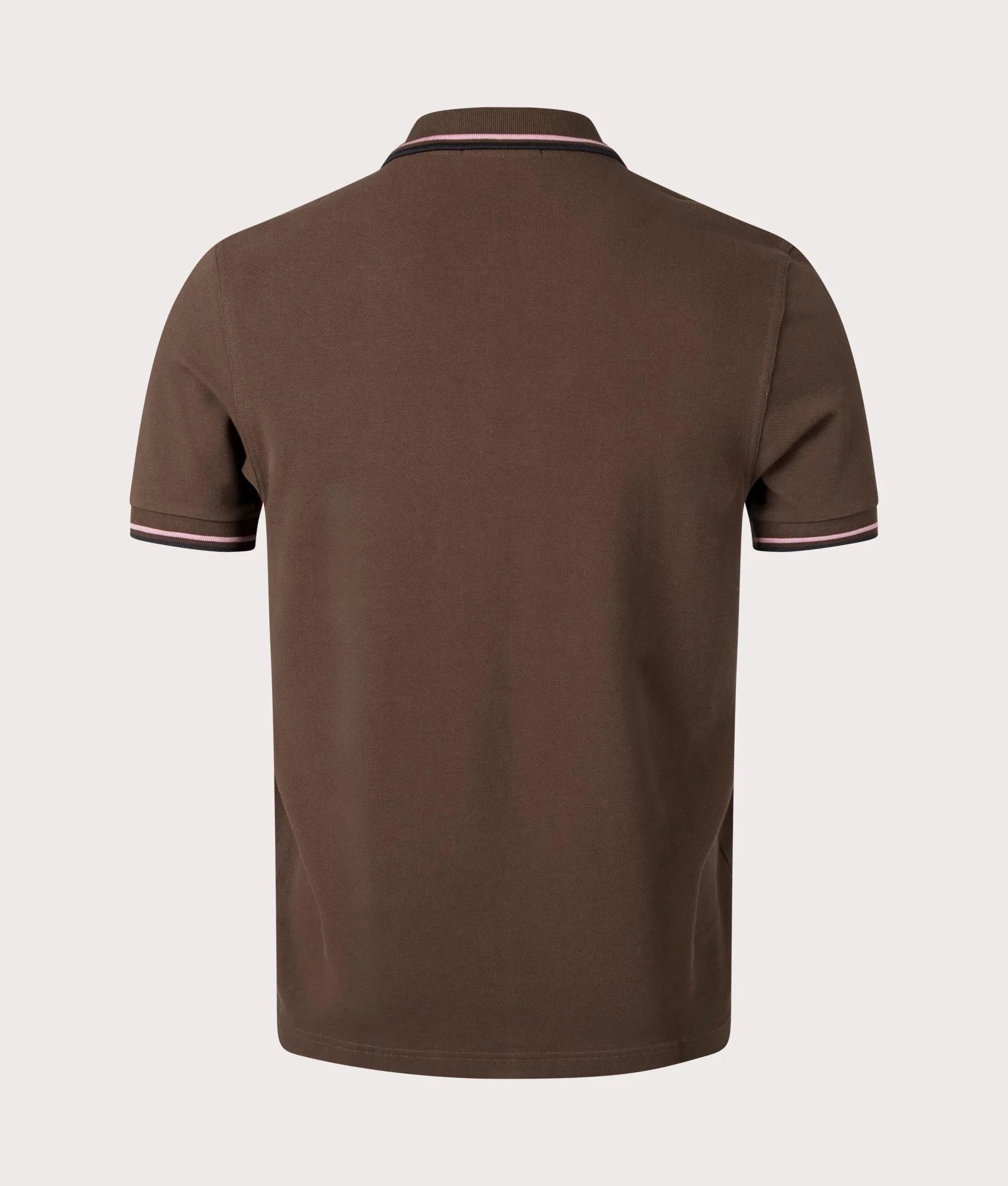 Fred Perry Slim Fit Twin Tipped Polo Burnt Tobacco / Dark Pink / Black