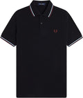 Fred Perry Slim Fit Twin Tipped Polo Navy / Blue / Oxblood