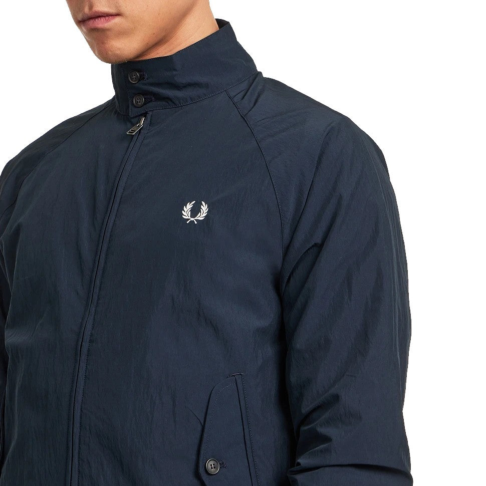 Fred Perry Crinkle Harrington Jacket Navy