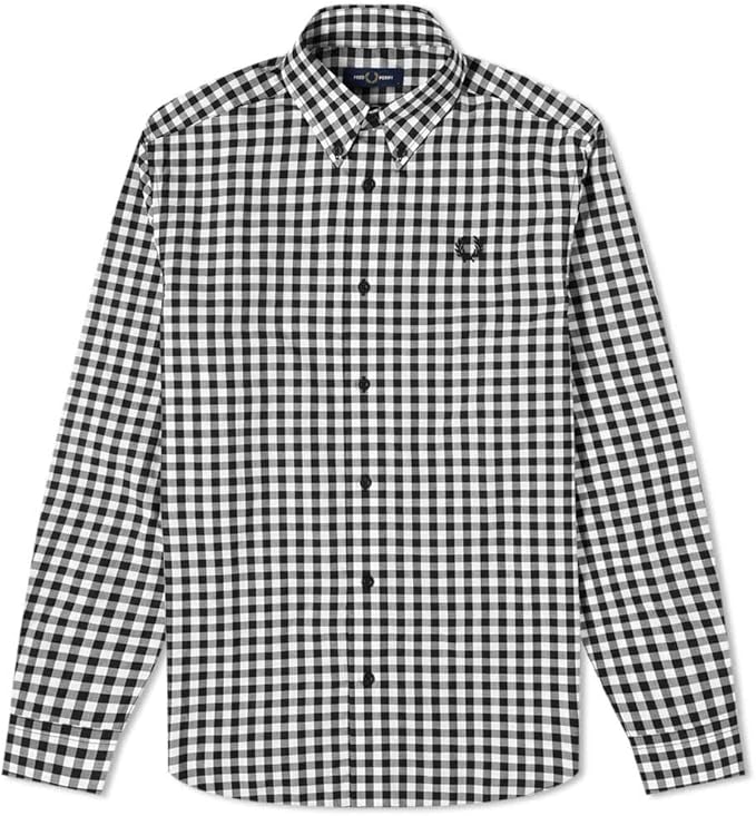 Fred Perry Button Down Gingham Shirt Snow White