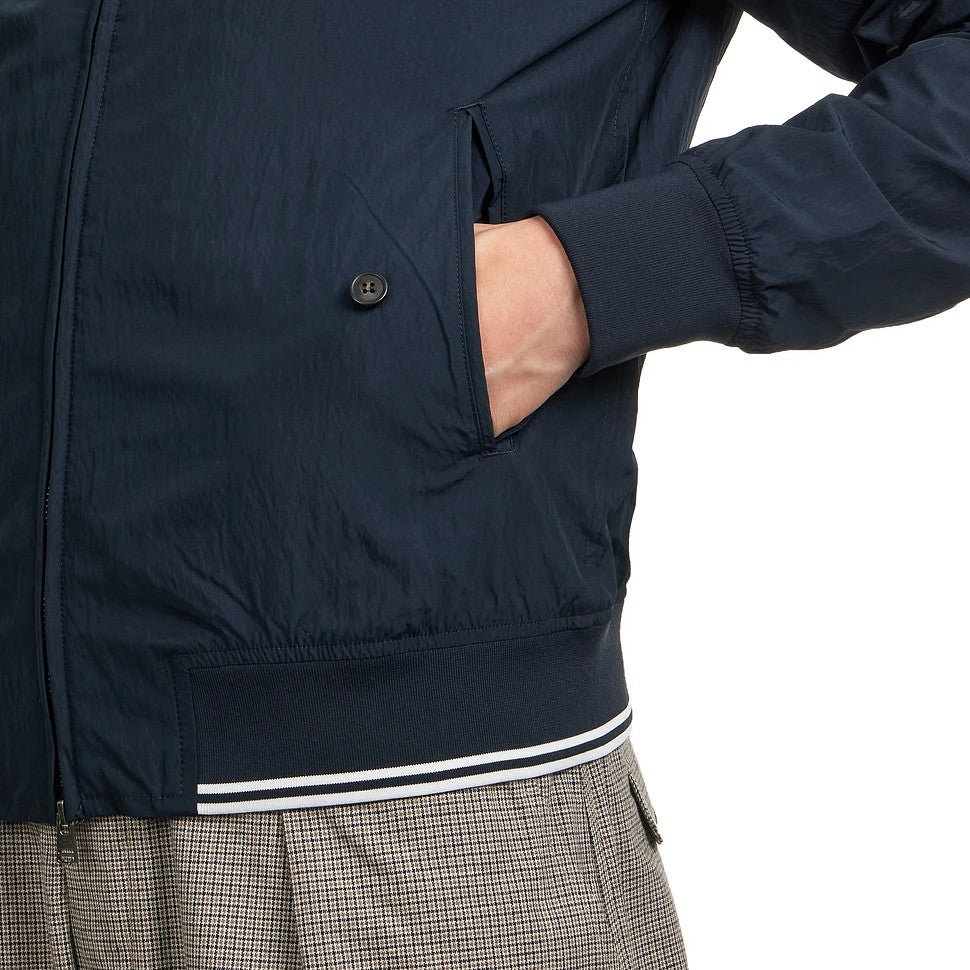 Fred Perry Crinkle Harrington Jacket Navy