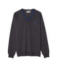 Fred Perry Reissues Merino Tipped V-Neck Jumper Grey