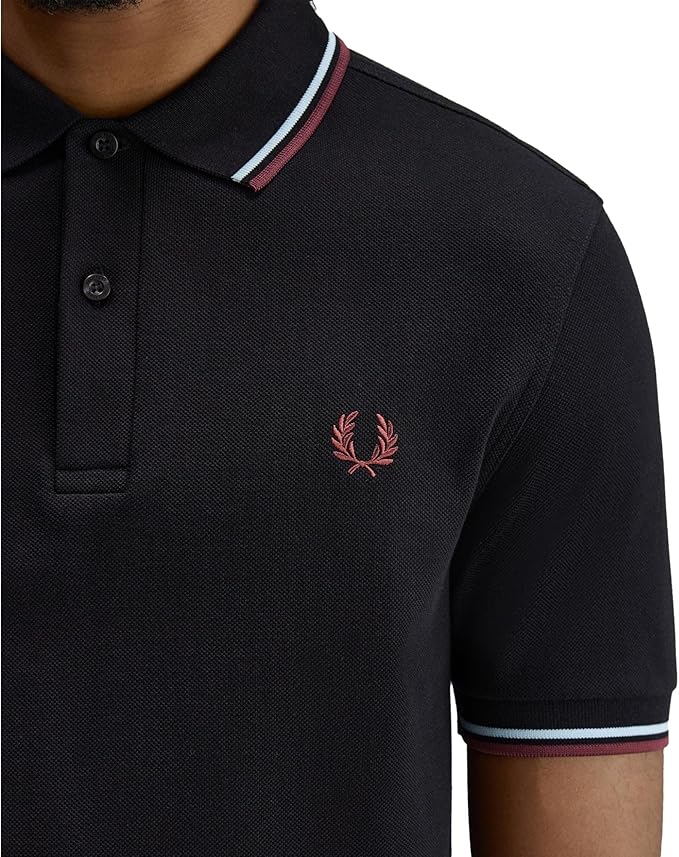 Fred Perry Slim Fit Twin Tipped Polo Navy / Blue / Oxblood