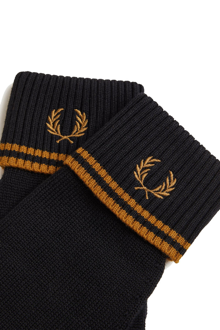 Fred Perry Guantes Lana Merina Doble Ribete C3318