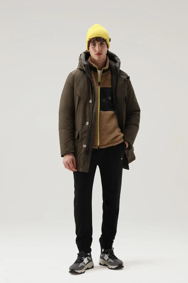 Woolrich Arctic Parka in Ramar with Protective Hood Dark Green