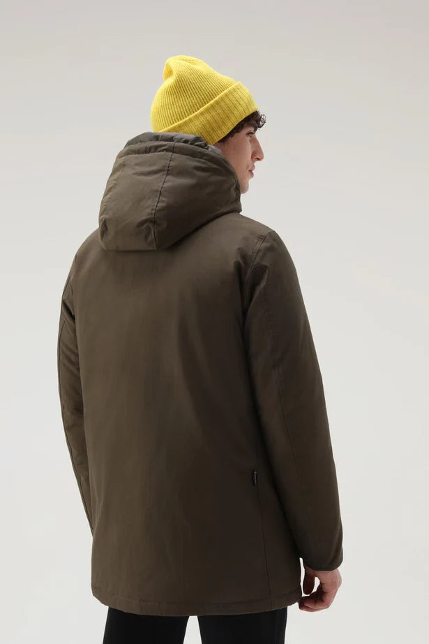 Woolrich Arctic Parka in Ramar with Protective Hood Dark Green