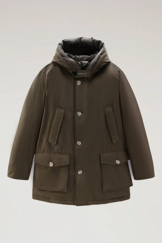 Woolrich Arctic Parka in Ramar with Protective Hood Dark Green