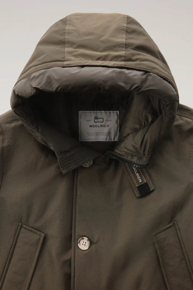 Woolrich Arctic Parka in Ramar with Protective Hood Dark Green