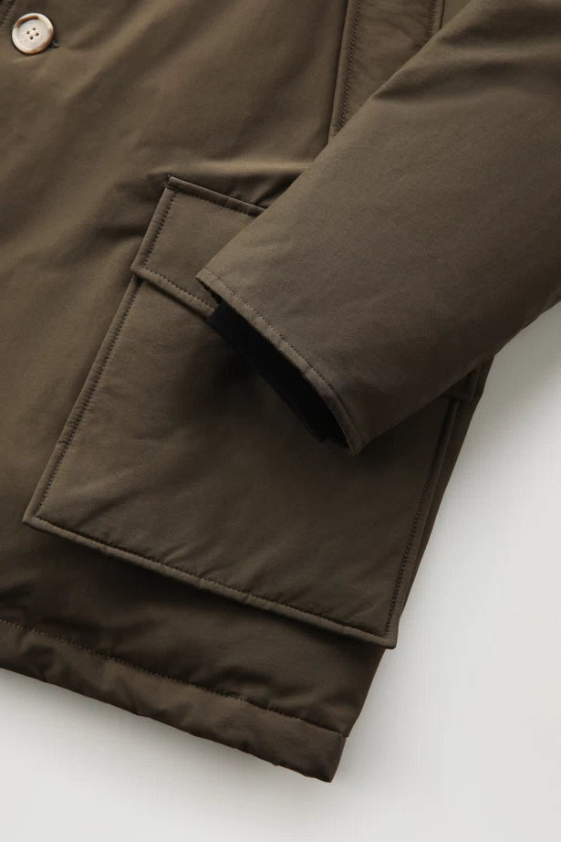Woolrich Arctic Parka in Ramar with Protective Hood Dark Green
