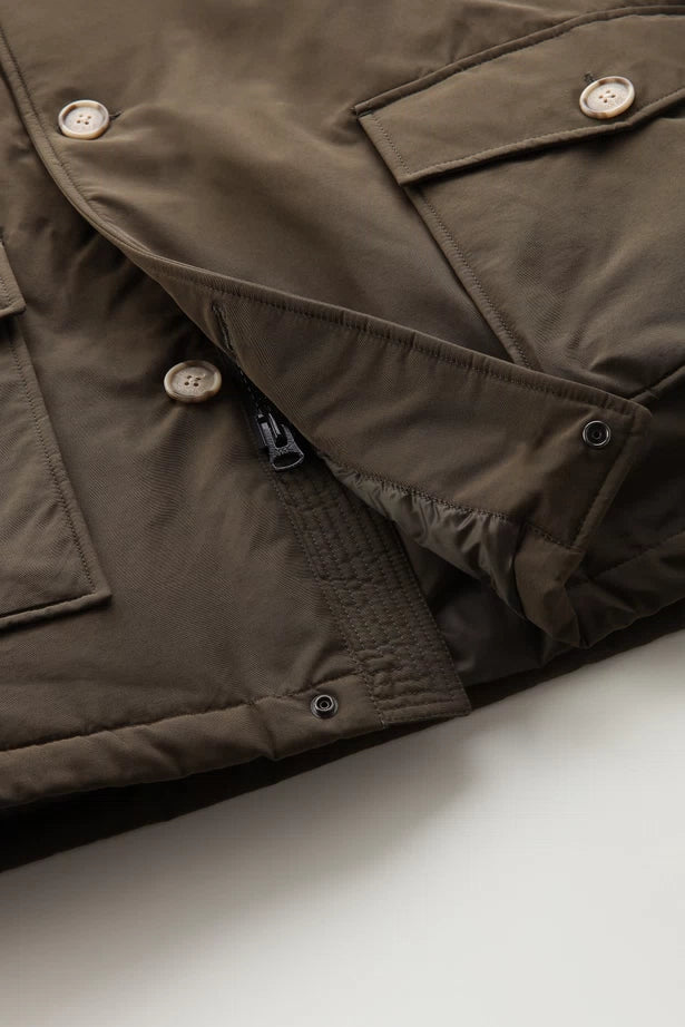 Woolrich Arctic Parka in Ramar with Protective Hood Dark Green