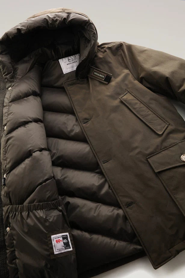 Woolrich Arctic Parka in Ramar with Protective Hood Dark Green