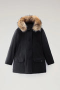 Woolrich Woman Arctic Parka in Ramar with Detachable Fur Trim Dark Navy