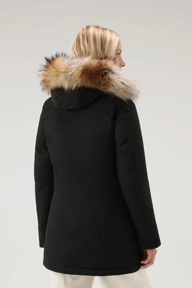 Woolrich Woman Luxury Arctic Parka with Detachable Fur Black